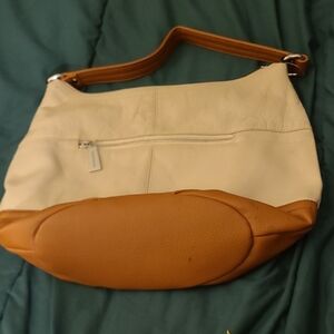 Tignanello Cream and Brown Shoulder Bag